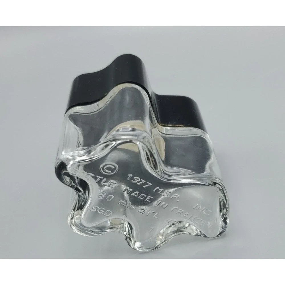 1977 Oscar de la Renta VTG Empty Perfume Bottle 2 oz Eau de‎ Toilette Black Cap